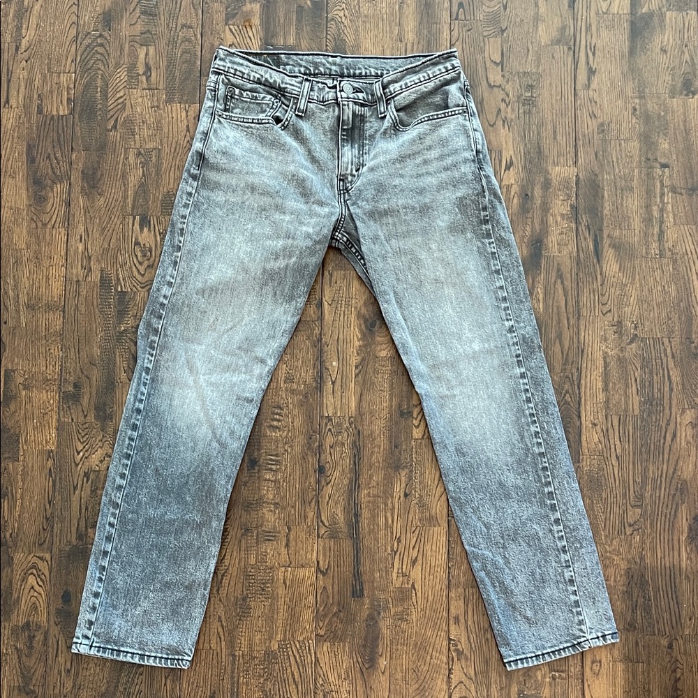 Men's Levi’s Grey Washed Straight-Leg Jeans